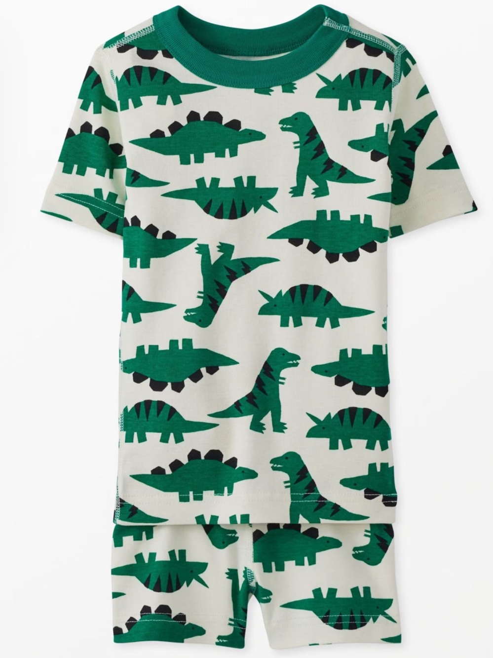 Hanna Andersson HannaJams Pajama Set Ultra Green Dinos, Organic Cotton Youth 6-7